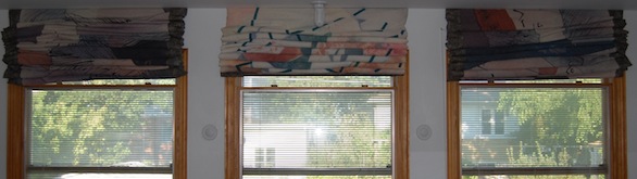 Roman shades, open (studio)